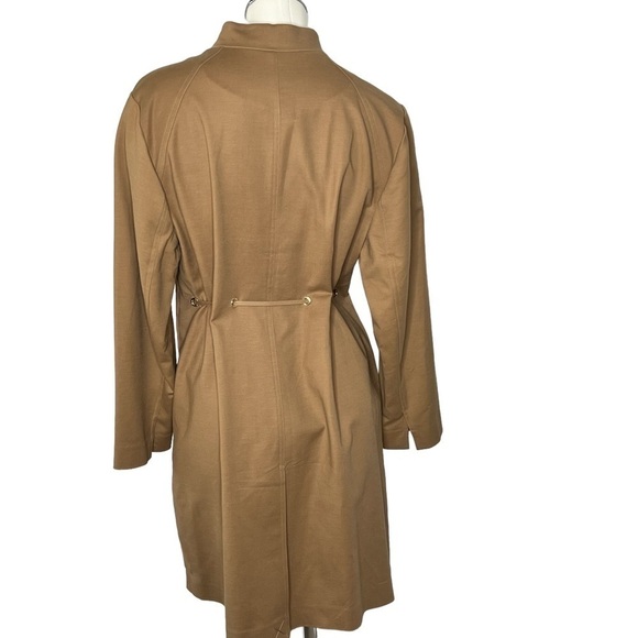 NWT CHICO'S Brown Drawstring Duster Trench Coat Jacket Size Petite 3 (XL 16/18) - Picture 4 of 16
